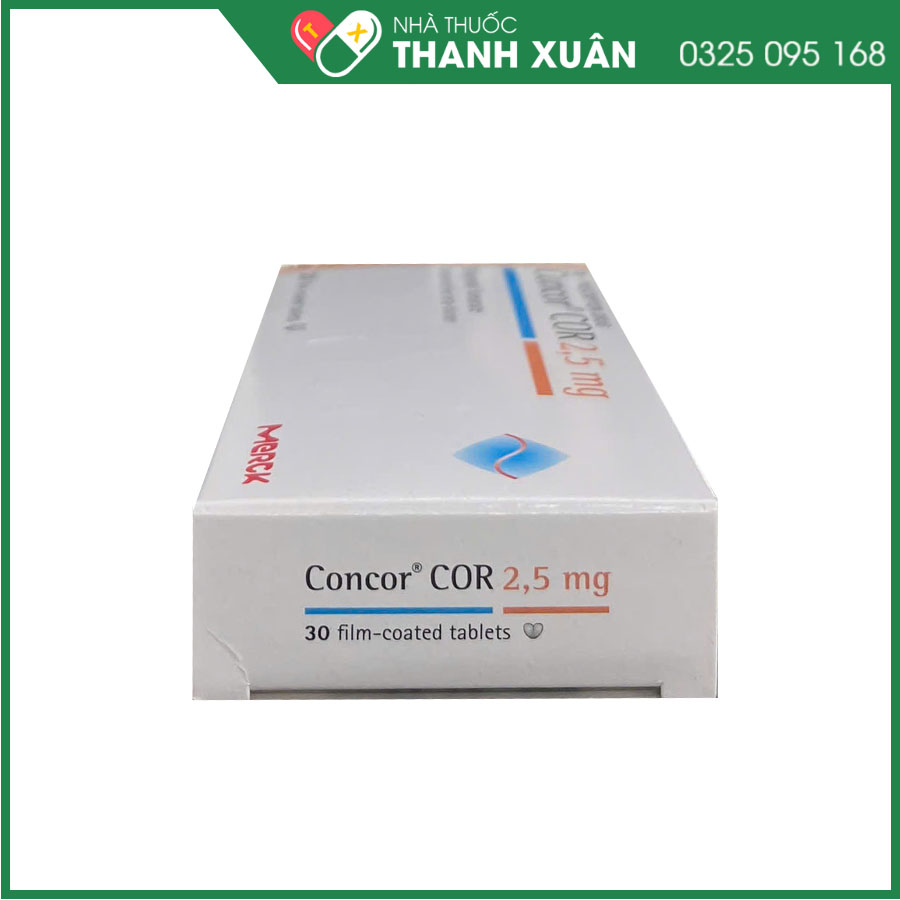 Concor 2,5mg điều trị tăng huyết áp, bệnh mạch vành, bệnh suy tim mạn tính ổn định